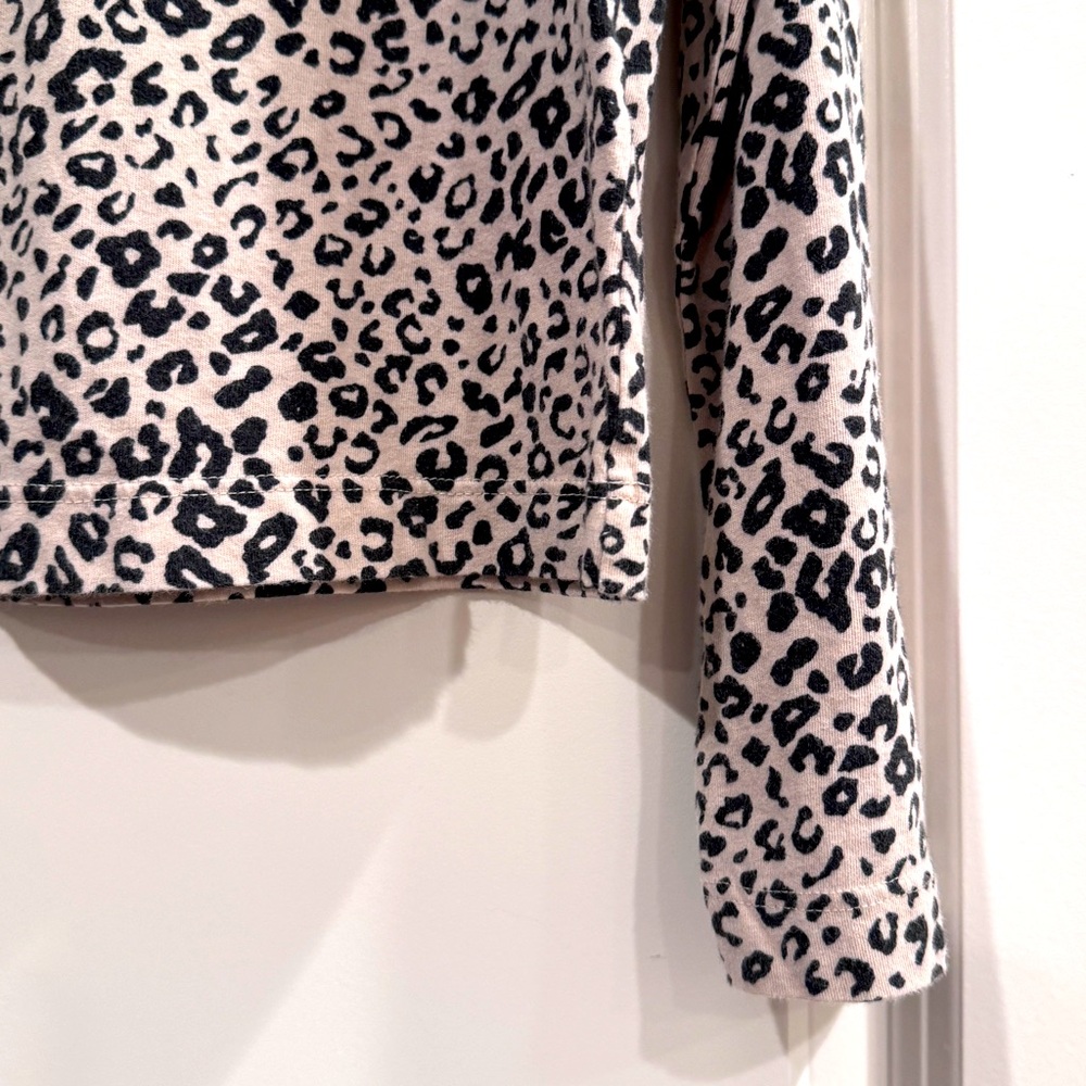 Sandy Liang Black & Cream Leopard Cotton Blouse Shirt Top Size 6 - Picture 7 of 12